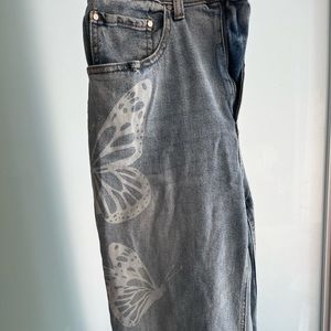 Tinseltown wide-leg jeans with butterflies
